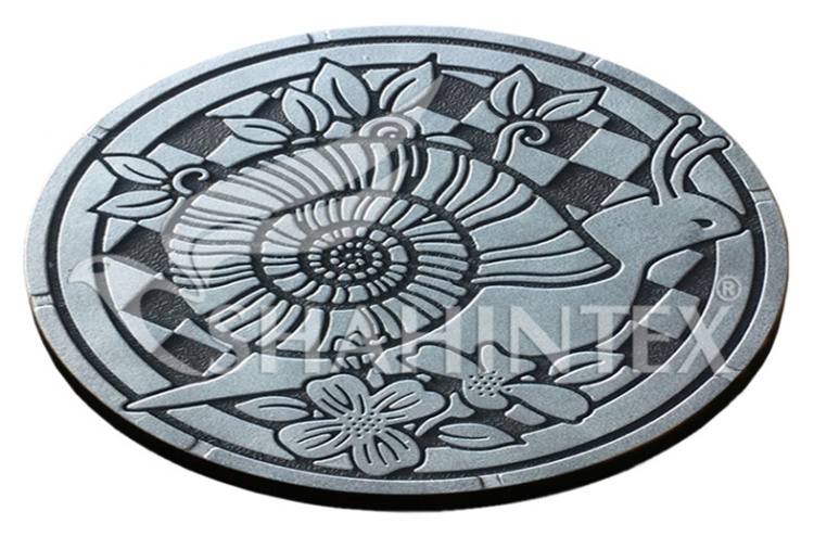 Мобильная садовая плитка-коврик SHAHINTEX SH T014 круглый d-33 серебрянный