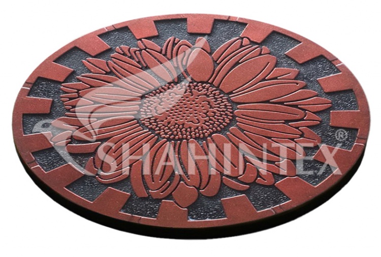 Мобильная садовая плитка-коврик SHAHINTEX SH T015 круглый d-33 бордовый