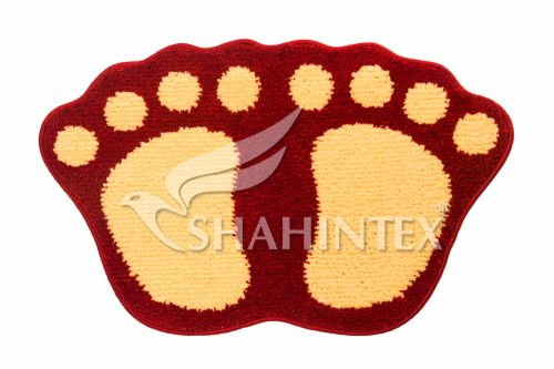 Коврик SHAHINTEX ЛАПКИ MICROFIBER совмещенные 50*80 красный 20