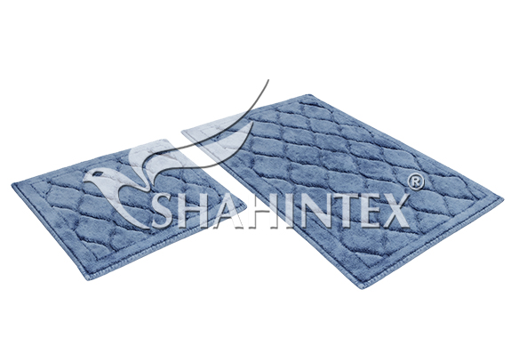 Набор хлопковых ковриков SHAHINTEX BAMBOO LUX 50*80+50*40 голубой 11