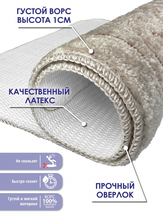 Коврик SHAHINTEX РР 60*100 003 мятный 72 S - 2