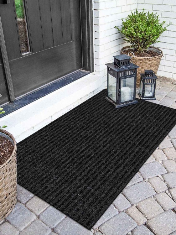 Коврик придверный влаговпитывающий icarpet Ребристый ТПР 50х80 антрацит 03 - 3