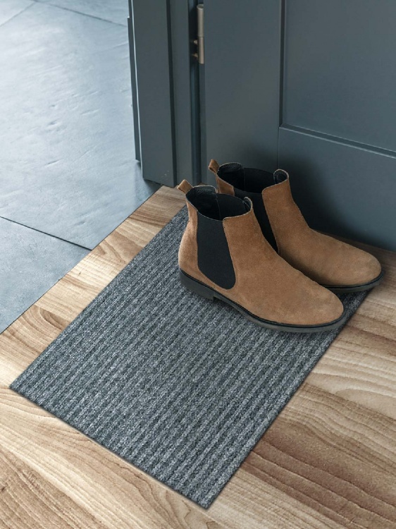 Коврик придверный влаговпитывающий icarpet Ребристый ТПР 50х80 графит 01 - 2