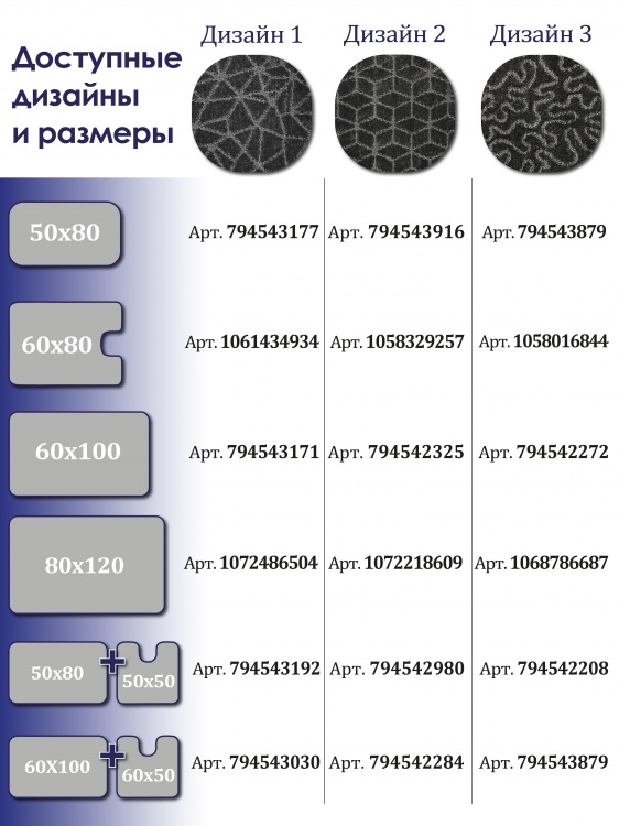 Коврик SHAHINTEX РР 80*120 001 графит 62 S - 2
