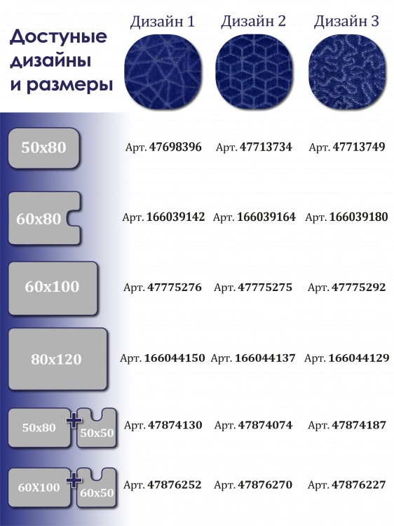 Коврик SHAHINTEX РР 60*80 002 т.синий 14 S - 2