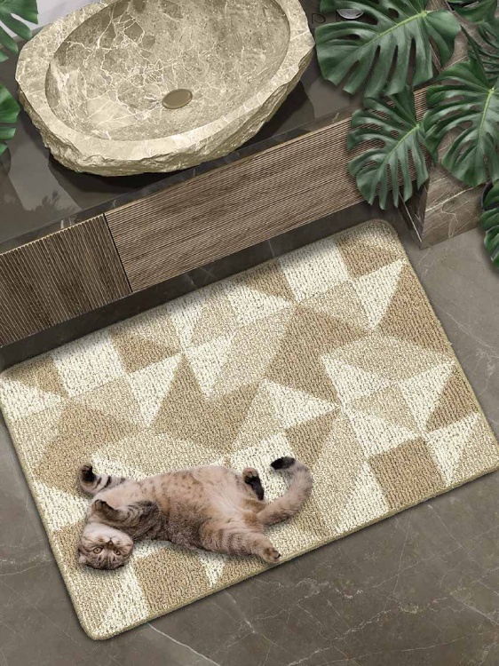 Коврик БУКЛЕ icarpet «Геометрия» 60х100 бисквитно-кремовый 7 S - 2