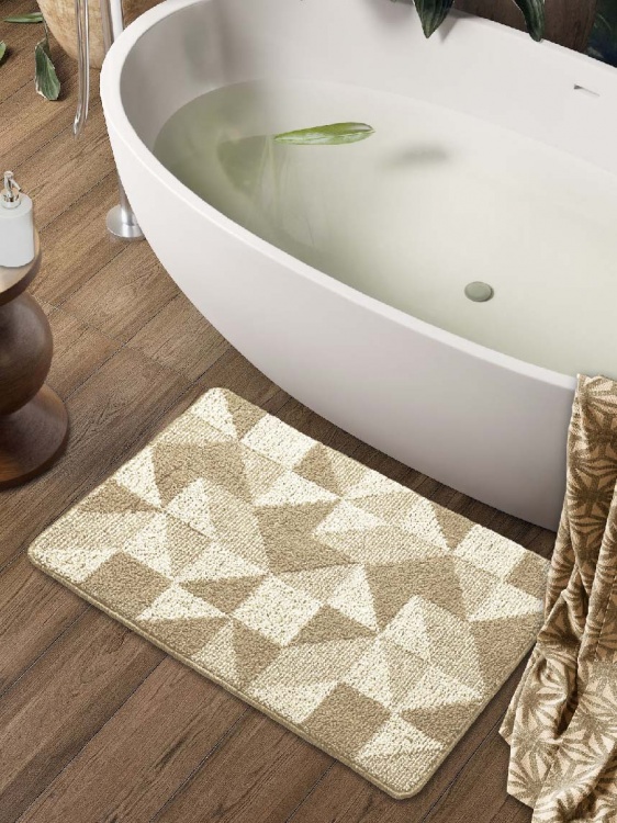 Коврик БУКЛЕ icarpet «Геометрия» 60х100 бисквитно-кремовый 7 S - 3