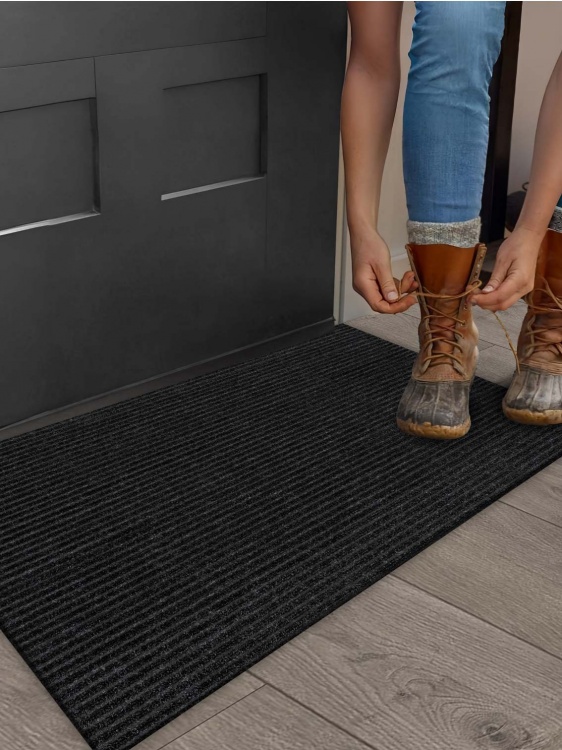 Коврик придверный влаговпитывающий icarpet Ребристый ТПР 60х90 антрацит 03 - 3