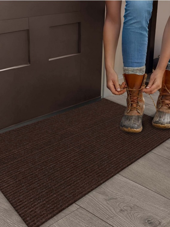 Коврик придверный влаговпитывающий icarpet Ребристый ТПР 60х90 брауни 04 - 3