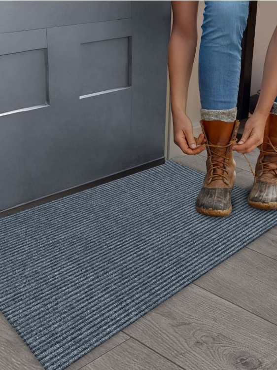 Коврик придверный влаговпитывающий icarpet Ребристый ТПР 60х90 графит 01 - 3