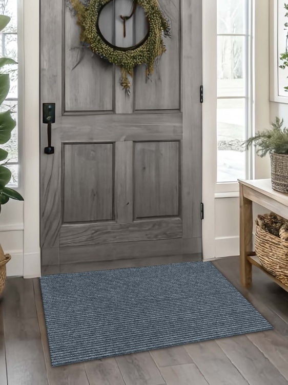 Коврик придверный влаговпитывающий icarpet Ребристый ТПР 60х90 графит 01 - 4