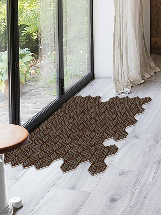 Коврик придверный влаговпитывающий SHAHINTEX Жаккард ТПР 80х120 мокко 02 - 4