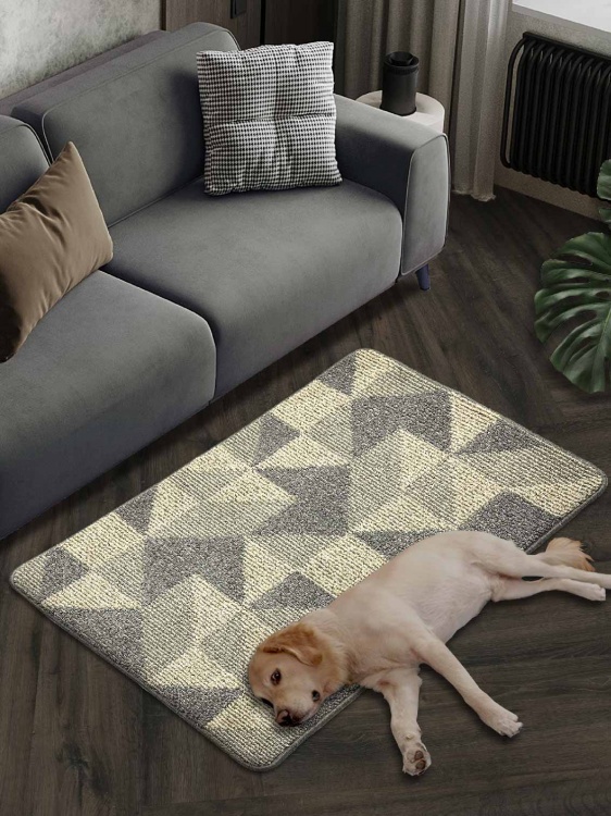 Коврик БУКЛЕ icarpet «Геометрия» 80х120 серо-бежевый 50 S - 2