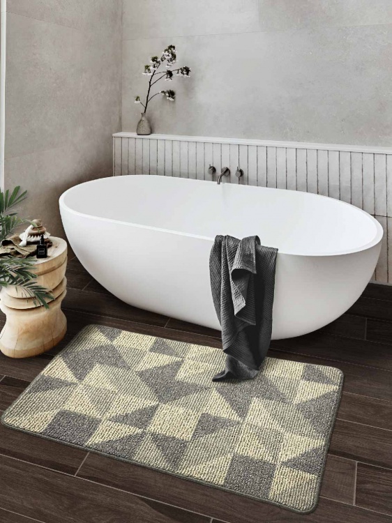 Коврик БУКЛЕ icarpet «Геометрия» 80х120 серо-бежевый 50 S - 3