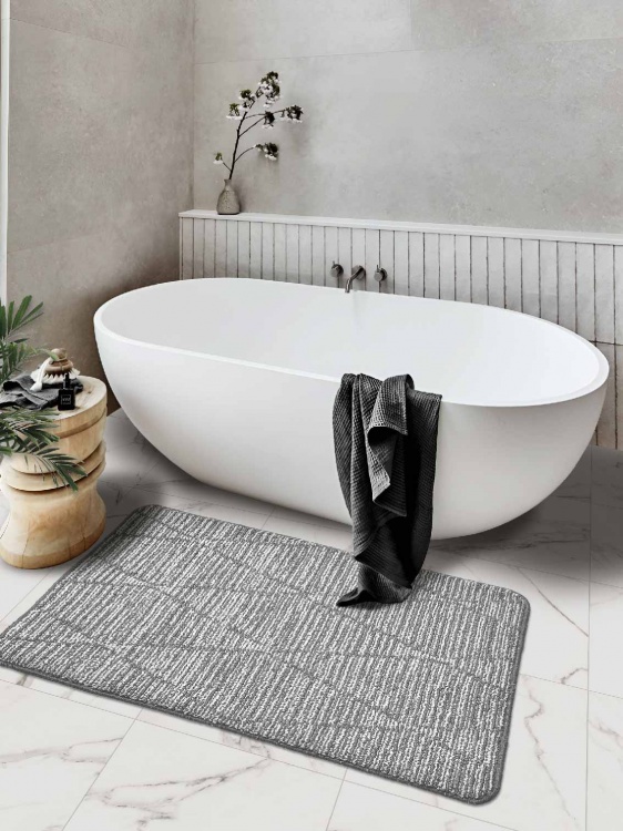 Коврик БУКЛЕ icarpet «Кристалл» 80х120 пепельно-серый 74 S - 4