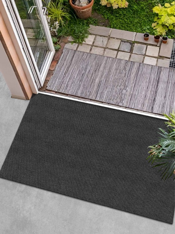 Коврик вырезной МЕЛАНЖ 100х150 серый с чёрным S - 4