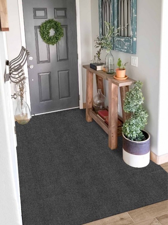 Коврик вырезной МЕЛАНЖ 120х200 серый с чёрным S - 3