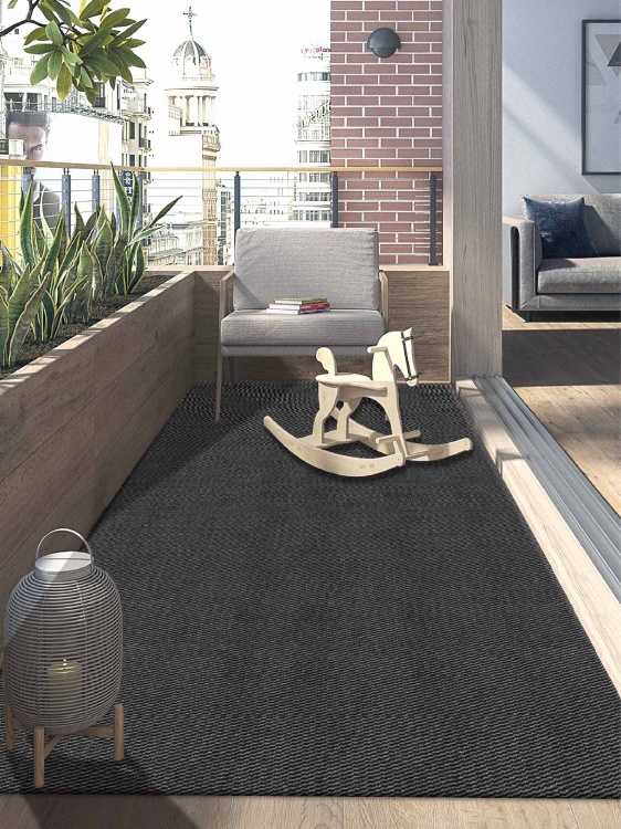 Коврик вырезной МЕЛАНЖ 120х200 серый с чёрным S - 4