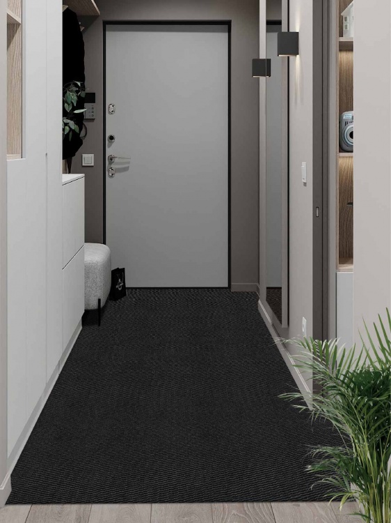 Коврик вырезной МЕЛАНЖ 80х200 серый с чёрным S - 3