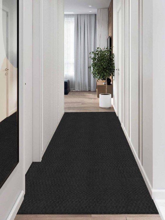 Коврик вырезной МЕЛАНЖ 80х200 серый с чёрным S - 4