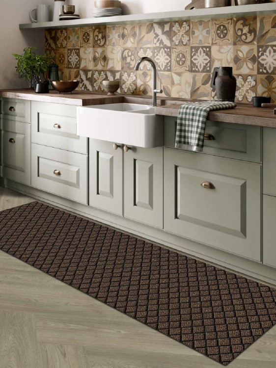 Коврик влаговпитывающий ДИАМАНТ 60х200 коричневый 02 S - 2