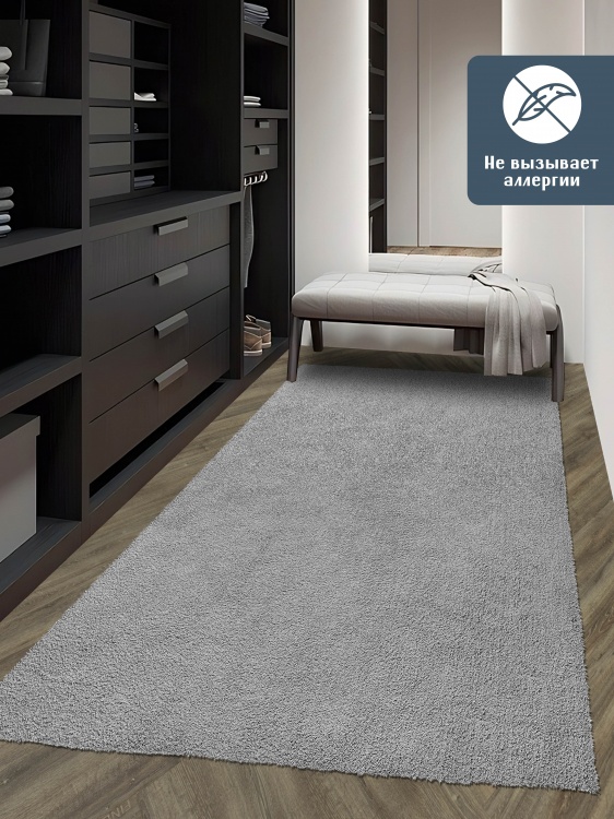 Коврик НАНОХЛОПОК SHAHINTEX 120х200 пепельный 05 S - 3