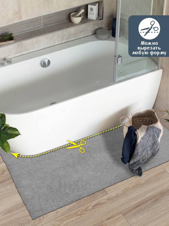 Коврик НАНОХЛОПОК SHAHINTEX 120х200 пепельный 05 S - 5