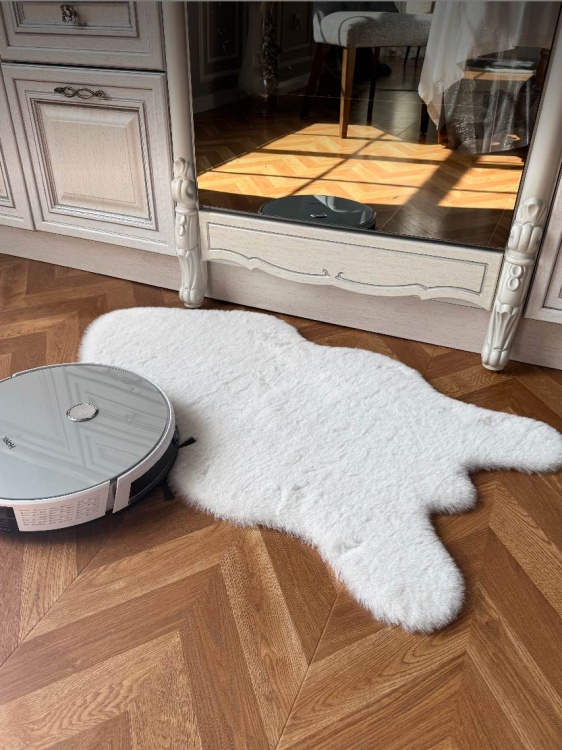 Коврик меховой шкура SHAHINTEX (3 см) 50х88 белый кролик 28 - 3