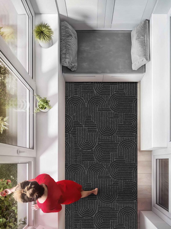 Коврик icarpet ЛАБИРИНТ с тиснением 80х200 чёрный гранит 03 S - 3