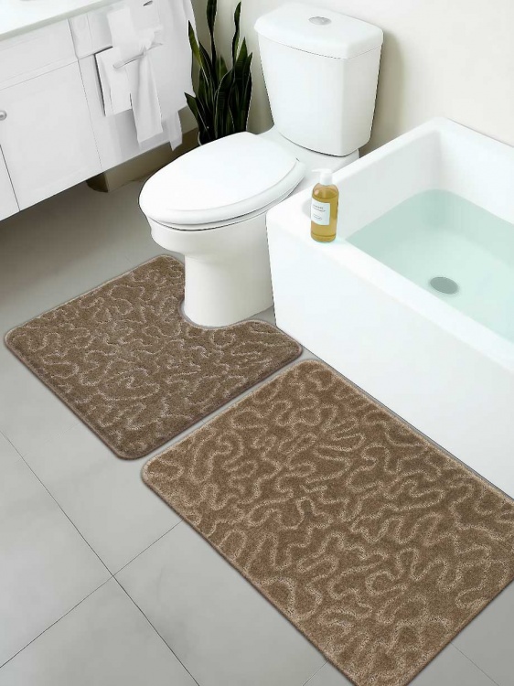 Набор ковриков SHAHINTEX РР 50*80+50*50 003 кофе с молоком 55 - 4