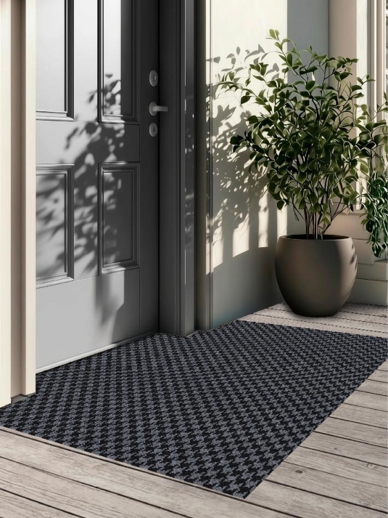 Коврик влаговпитывающий SHAHINTEX Гусиная лапка ТЭМ 100х120 графит 01 S - 4