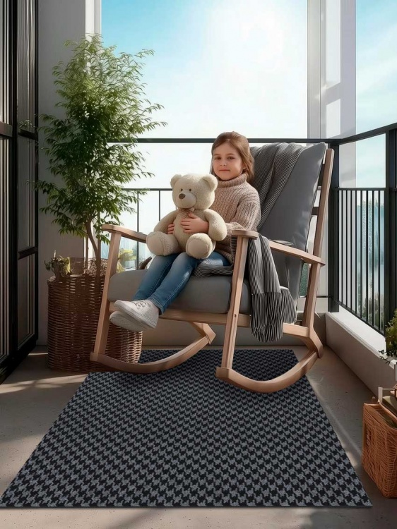 Коврик влаговпитывающий SHAHINTEX Гусиная лапка ТЭМ 100х150 графит 01 S - 4