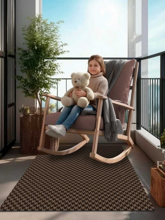 Коврик влаговпитывающий SHAHINTEX Гусиная лапка ТЭМ 100х150 мокко 02 S - 4