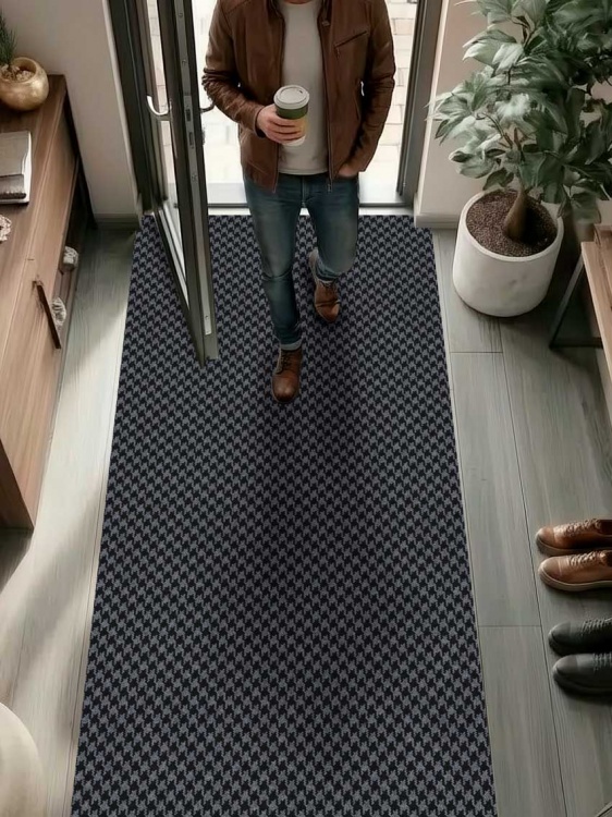 Коврик влаговпитывающий SHAHINTEX Гусиная лапка ТЭМ 100х300 графит 01 S - 3