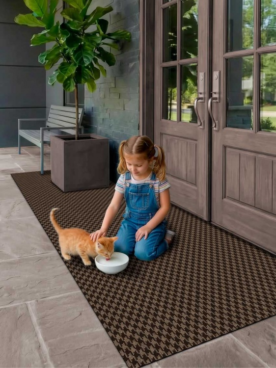 Коврик влаговпитывающий SHAHINTEX Гусиная лапка ТЭМ 100х300 мокко 02 S - 4