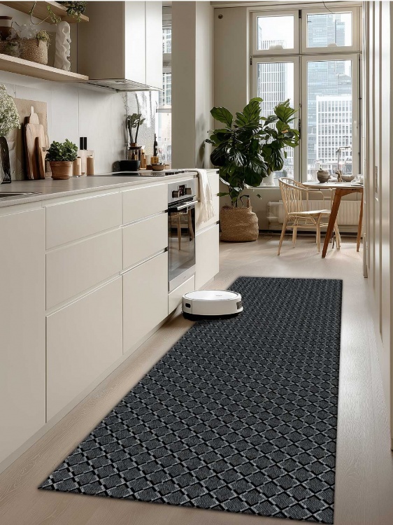 Коврик влаговпитывающий icarpet Каре ТЭМ 60х200 графит 01 S - 2