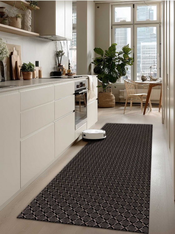 Коврик влаговпитывающий icarpet Каре ТЭМ 60х200 графит 01 S - 3