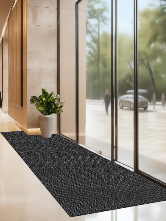 Коврик влаговпитывающий icarpet Каре ТЭМ 100х300 графит 01 S - 2