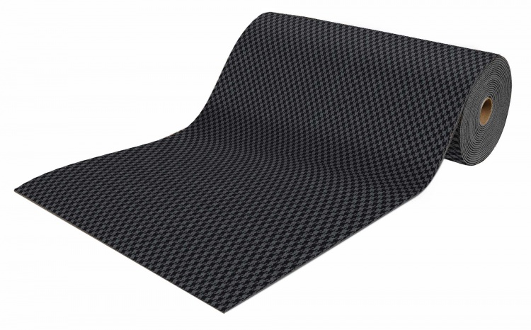 Коврик-дорожка влаговпитывающий SHAHINTEX Гусиная лапка ТЭМ 120х1500 графит 01